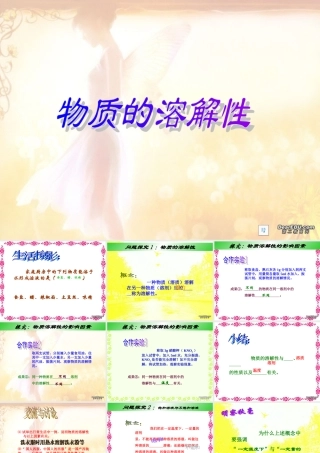 江西省九江地区初三化学科物质溶解性课件 新课标 课件