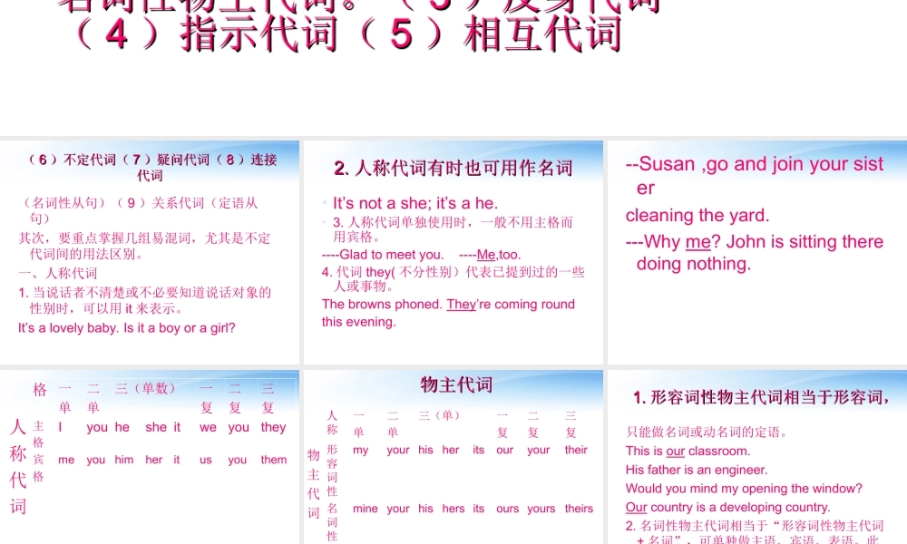 高中英语 专题二代词课件