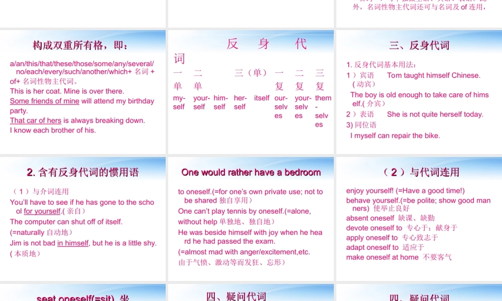 高中英语 专题二代词课件