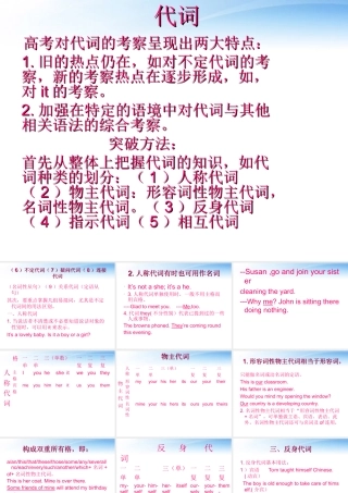 高中英语 专题二代词课件