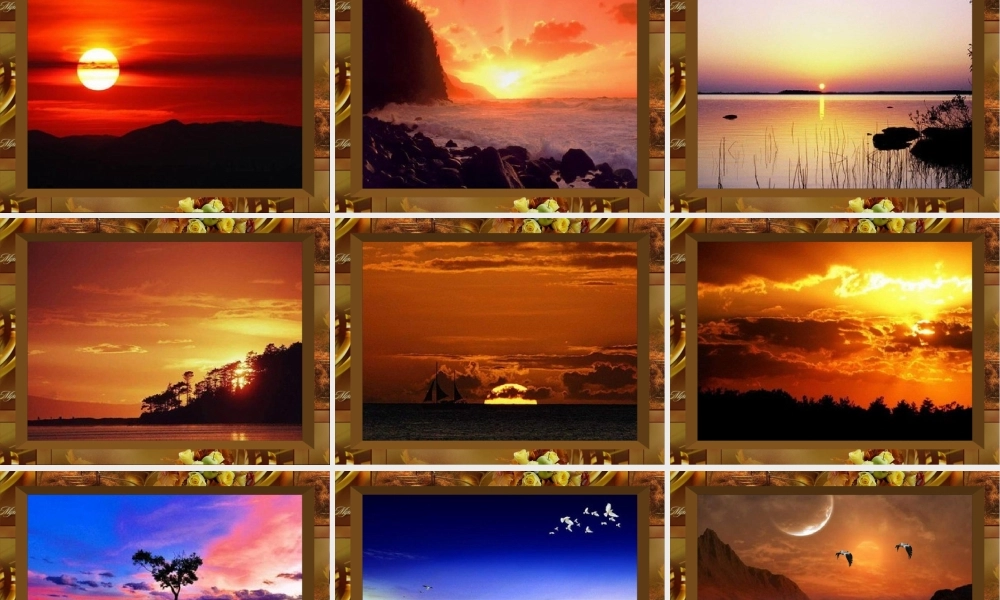 [PPT背景素材]夕阳美景主题模片-免费-一套动感悦目图片-与喜爱的朋友分享。