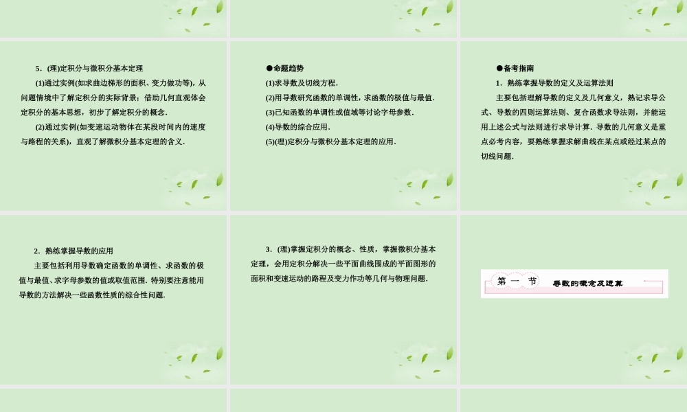 高考数学第一轮基础复习 导数的概念及运算课件