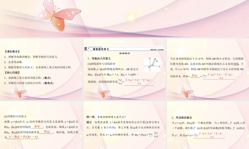 高中数学(313导数的几何意义)课件 新人教A版选修1-1 课件