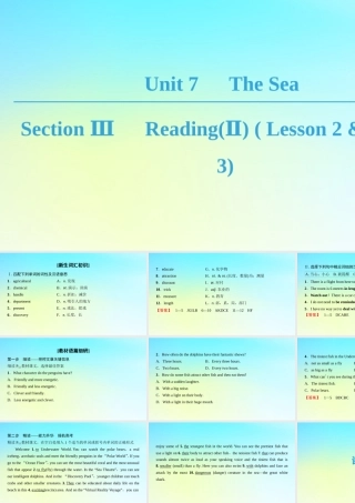 高中英语 Unit 7 The Sea Section Ⅲ ReadingⅡ  Lesson 2  Lesson 3课件 北师大版必修3 课件