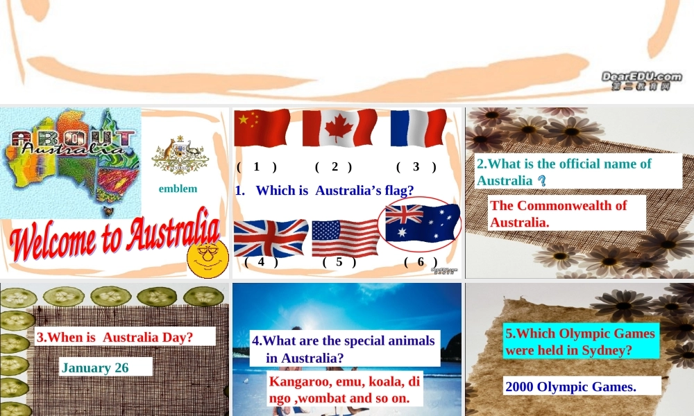 高三英语Unit3 The land down under 课件