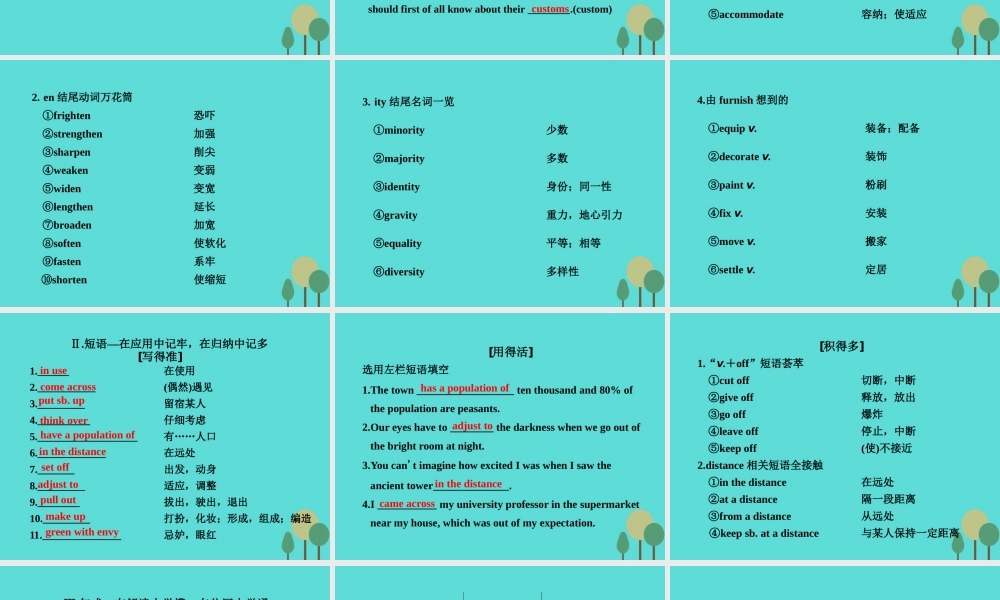 版高考英语大一轮复习 Module 5 Ethnic Culture课件 外研版选修7 课件