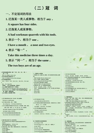 高中英语 语法过关冠词辅导课件