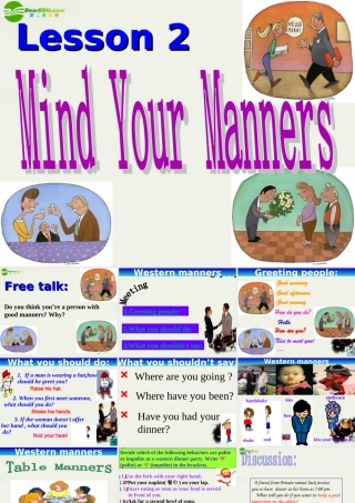高中英语 Unit12 lesson2(Culture shock)Mind Your Manners课件2 北师大版必修4 课件