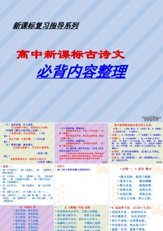 高中新课标古诗文必背内容整理课件 粤教沪版 课件