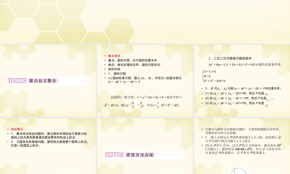 高三数学一轮复习 圆的方程课件 新人教B版 课件