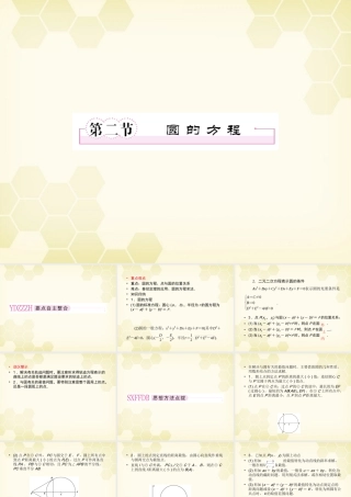 高三数学一轮复习 圆的方程课件 新人教B版 课件