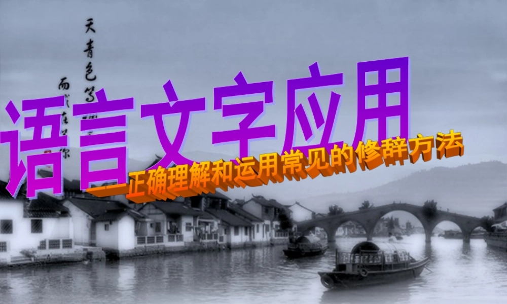 高考语文 修辞方法复习课件