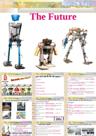 高中英语Unit ew Frontiers Lesson 1 Futurology 将来时课件北师大版选修7 课件