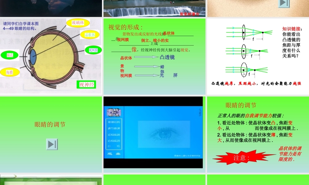 眼睛与视力矫正成品课件 第四章第6节眼睛与视力矫正 第四章第6节眼睛与视力矫正