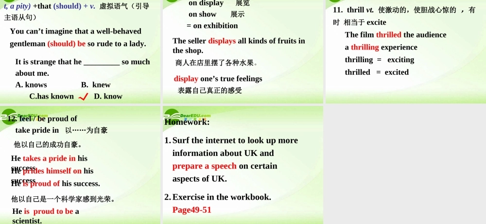 高中英语 Unit2 Language points2课件 新人教版必修5 课件