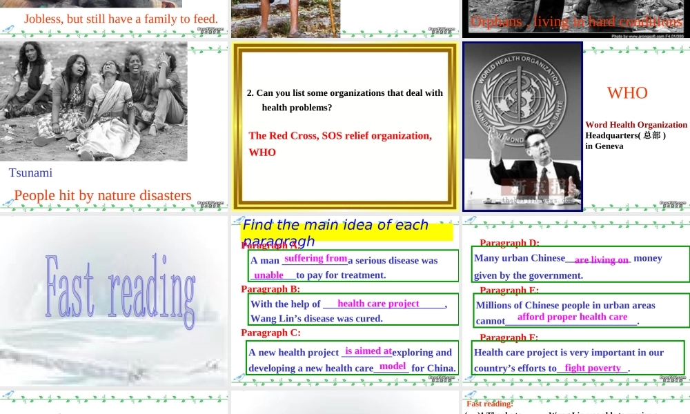 浙江省高三英语Unit9 Reading 新课标 人教版 课件