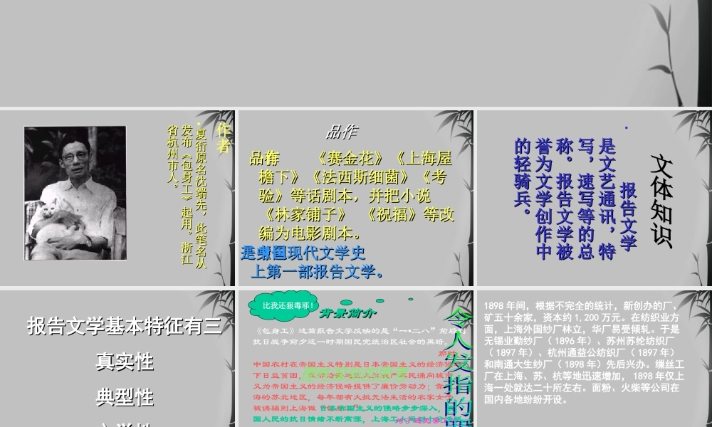 高中语文 (包身工)教学课件