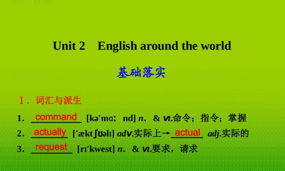 高考英语 Book 1 Unit 2课件