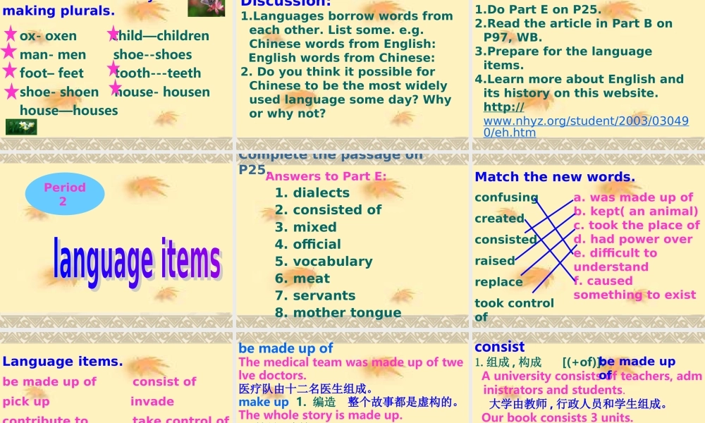 高中英语Unit 2 Language--Reading2ppt 课件