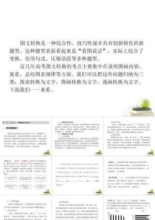 高考语文总复习 专题十四 图文转换2课件