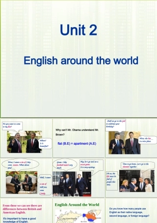 高中英语 Unit2English around the world Warming up and reading课件 新人教版 课件