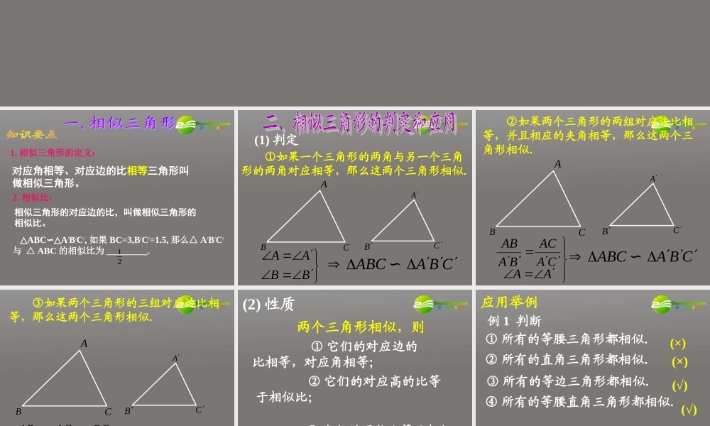 高考数学二轮复习 最新相似三角形课件