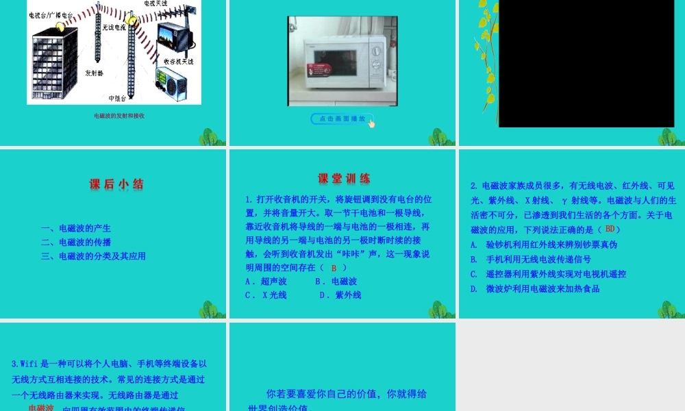第二十一章 第2节 电磁波的海洋课件 九年级物理全册 第二十一章 第2节 电磁波的海洋课件+素材 (新版)新人教版