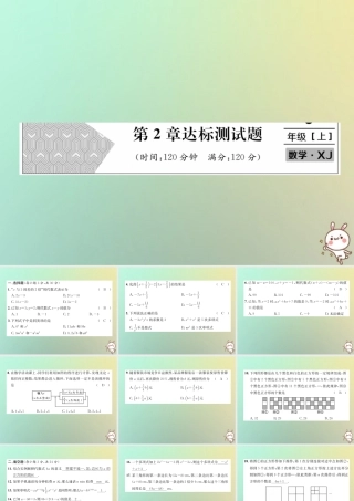 秋七年级数学上册 第2章 代数式达标测试卷习题课件 (新版)湘教版 课件