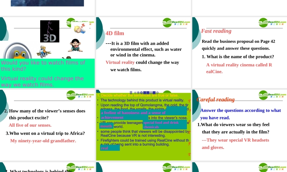 高中英语模块4 Unit 3 reading部分阅读课件牛津版必修4 课件