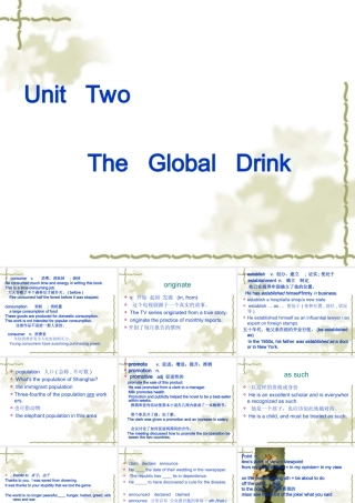 高中英语：Unit2 global drinks-language points课件(2)(上海新世纪版S2A) 课件