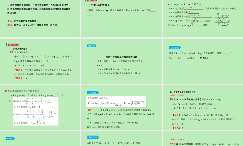 高中数学 第四章 指数函数、对数函数与幂函数 423 对数函数的性质与图像课件 新人教B版必修第二册 课件