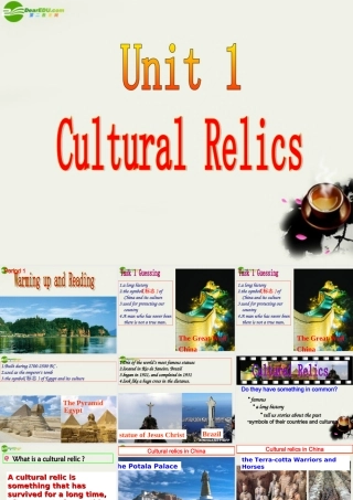 高中英语 Unit 1Cultural relics reading课件 新人教版必修2 课件