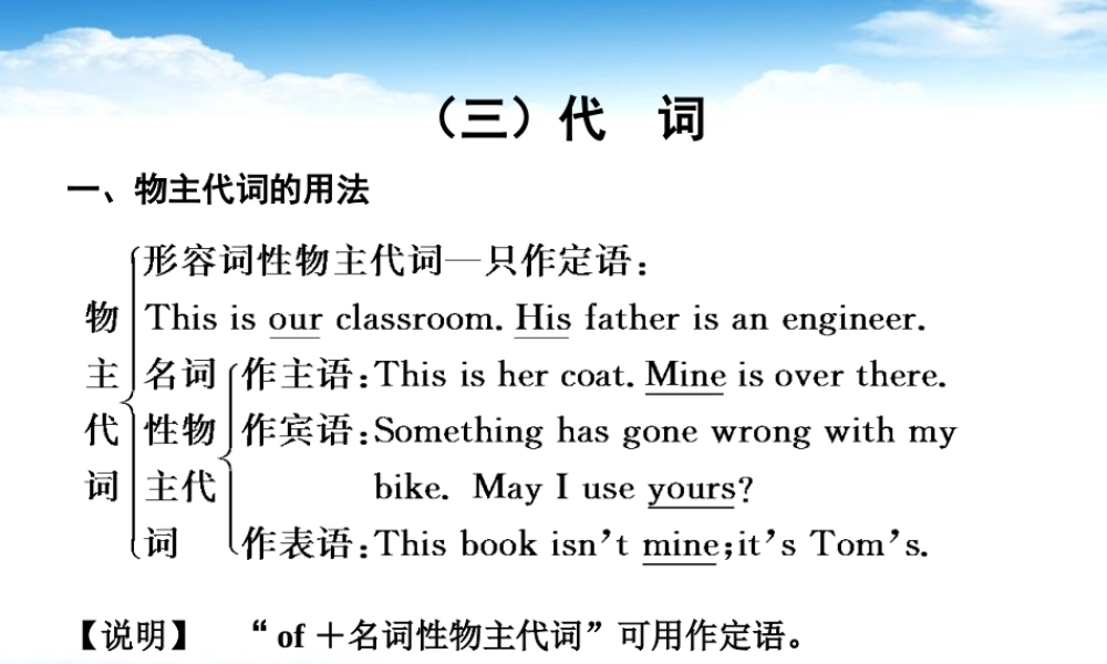 高中英语 语法过关代词辅导课件