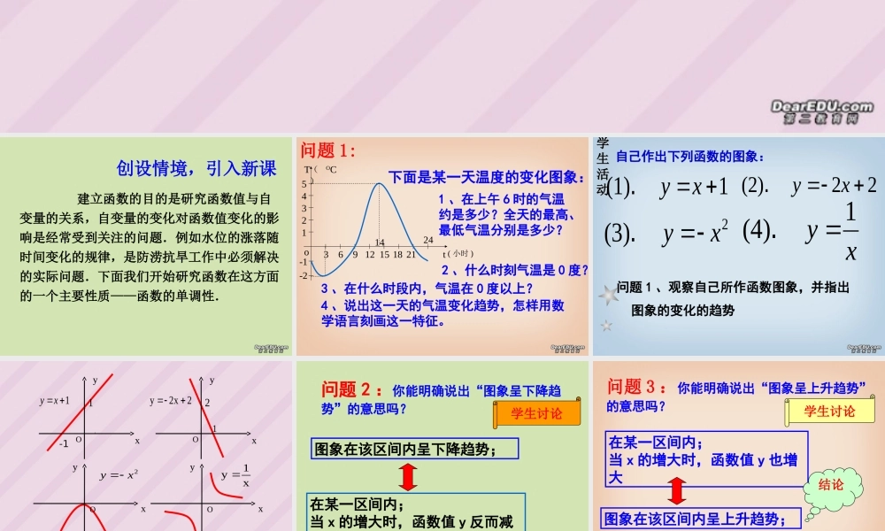 高一数学函数的单调性 苏教版 课件