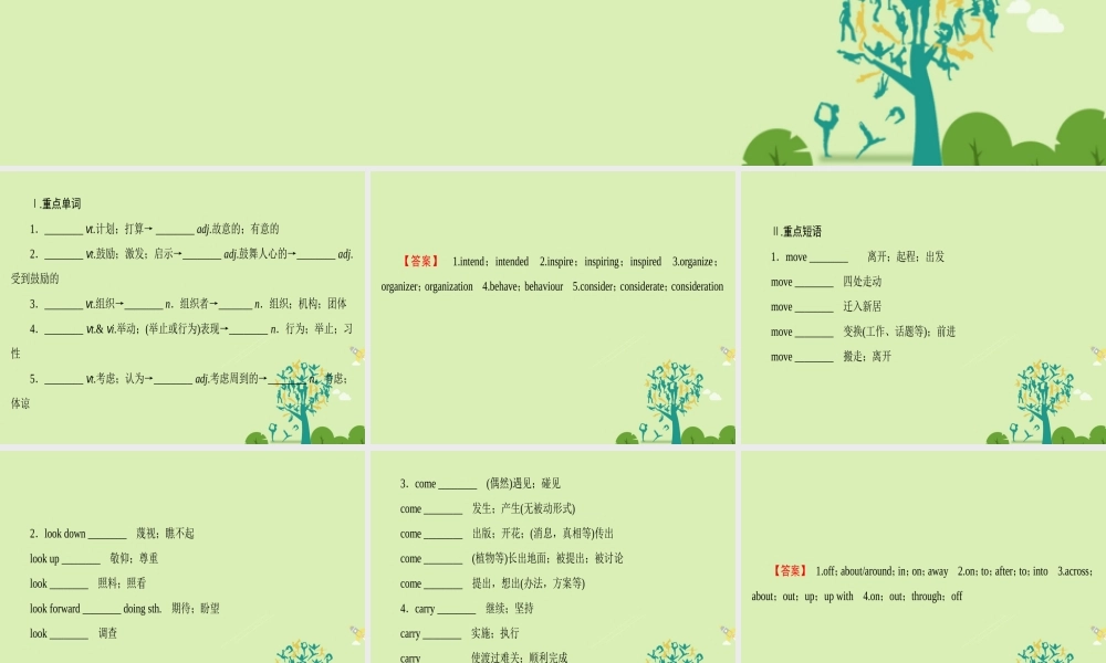 高中英语 Unit 1 Women of achievement单元尾 核心要点回扣课件 新人教版必修4 课件