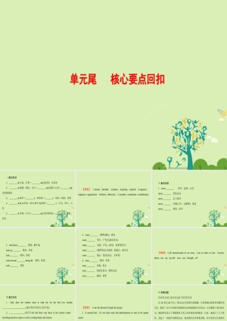 高中英语 Unit 1 Women of achievement单元尾 核心要点回扣课件 新人教版必修4 课件