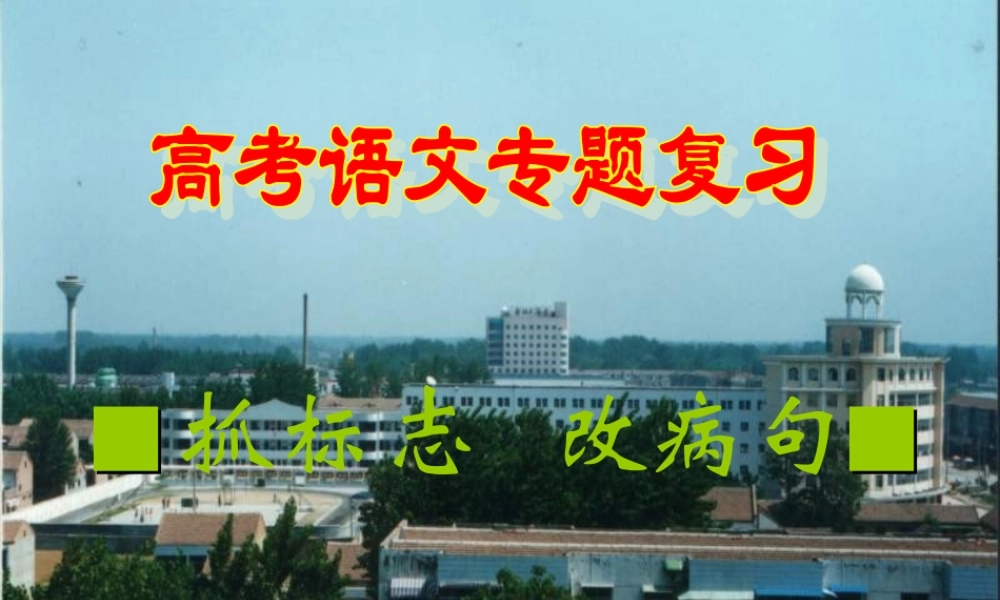 高中语文 (抓标志改病句)备课课件