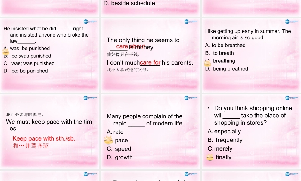 高中英语 Unit3 期中复习课件 新人教版必修1 课件