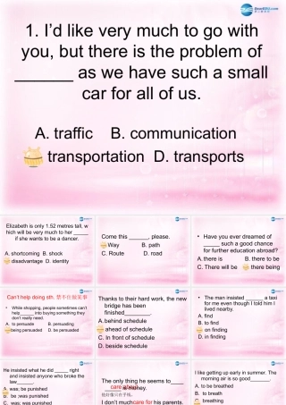 高中英语 Unit3 期中复习课件 新人教版必修1 课件