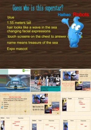 高中英语 Unit 2Robots 第一课时 听说课课件 新人教版选修7 课件