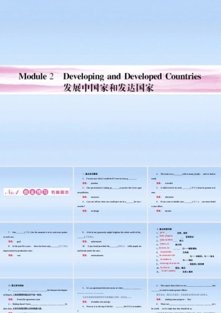 高考英语 Module 2　Developing and Developed Countries总复习课件 外研版必修3 课件