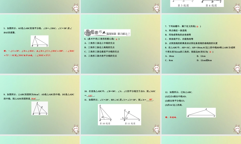 秋八年级数学上册 第13章 三角形中的边角关系、命题与证明 13.1 三角形中的边角关系(第3课时)课件 (新版)沪科版 课件
