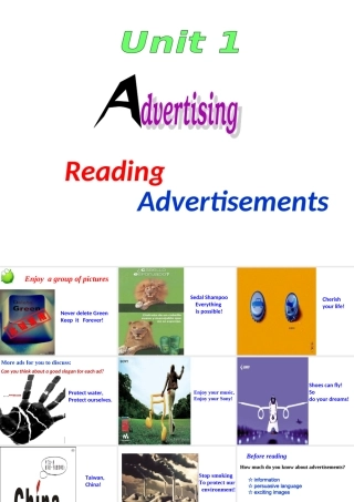 高中英语 Unit1 Advertising Reading 2精品课件 牛津译林版必修4 课件