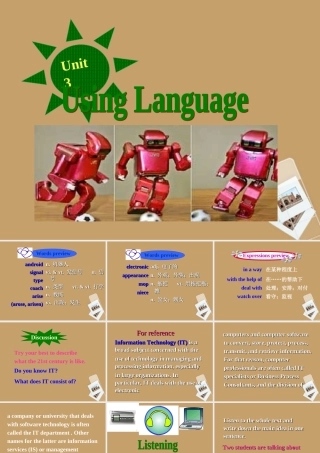 高中英语 Unit3 Using language课件 新人教版必修2 新人教版必修2 课件