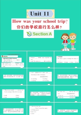 版七年级英语下册 Unit 11 How was your school trip Section A训练课件 (新版)人教新目标版 课件