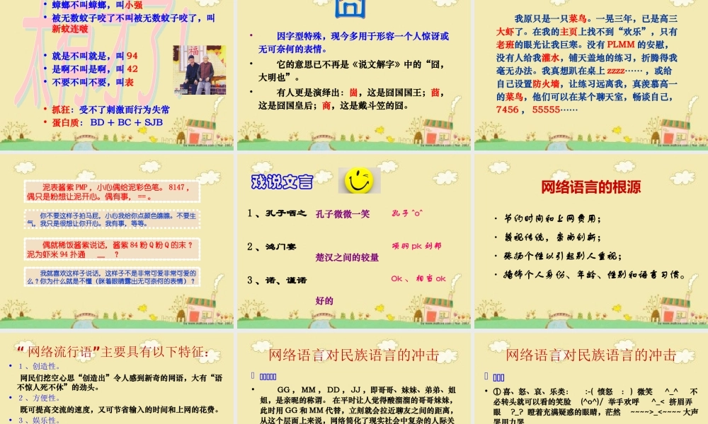 高中语文 (新词新语与流行文化)课件1 新人教版必修1 课件