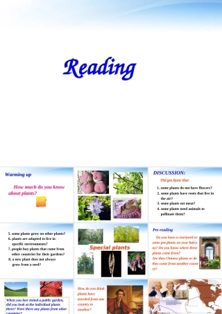 高中英语 Unit4(Exploring plants)Reading课件(1) 新人教版选修9 课件