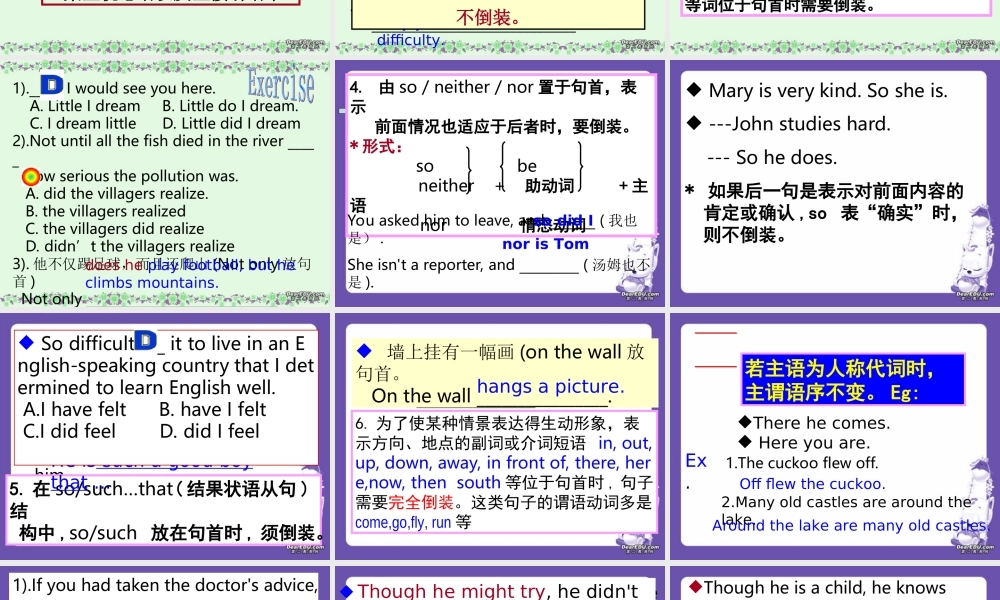 高二英语Inversion Unit4课件