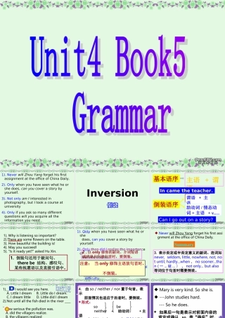 高二英语Inversion Unit4课件