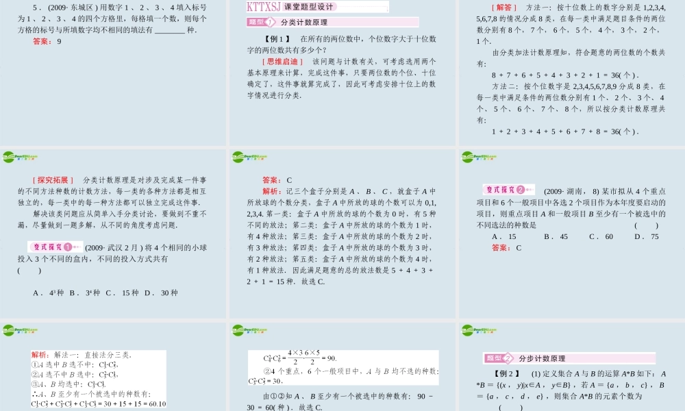 高考数学一轮复习 第十讲 排列、组合 多项式定理课件 新人教版 课件